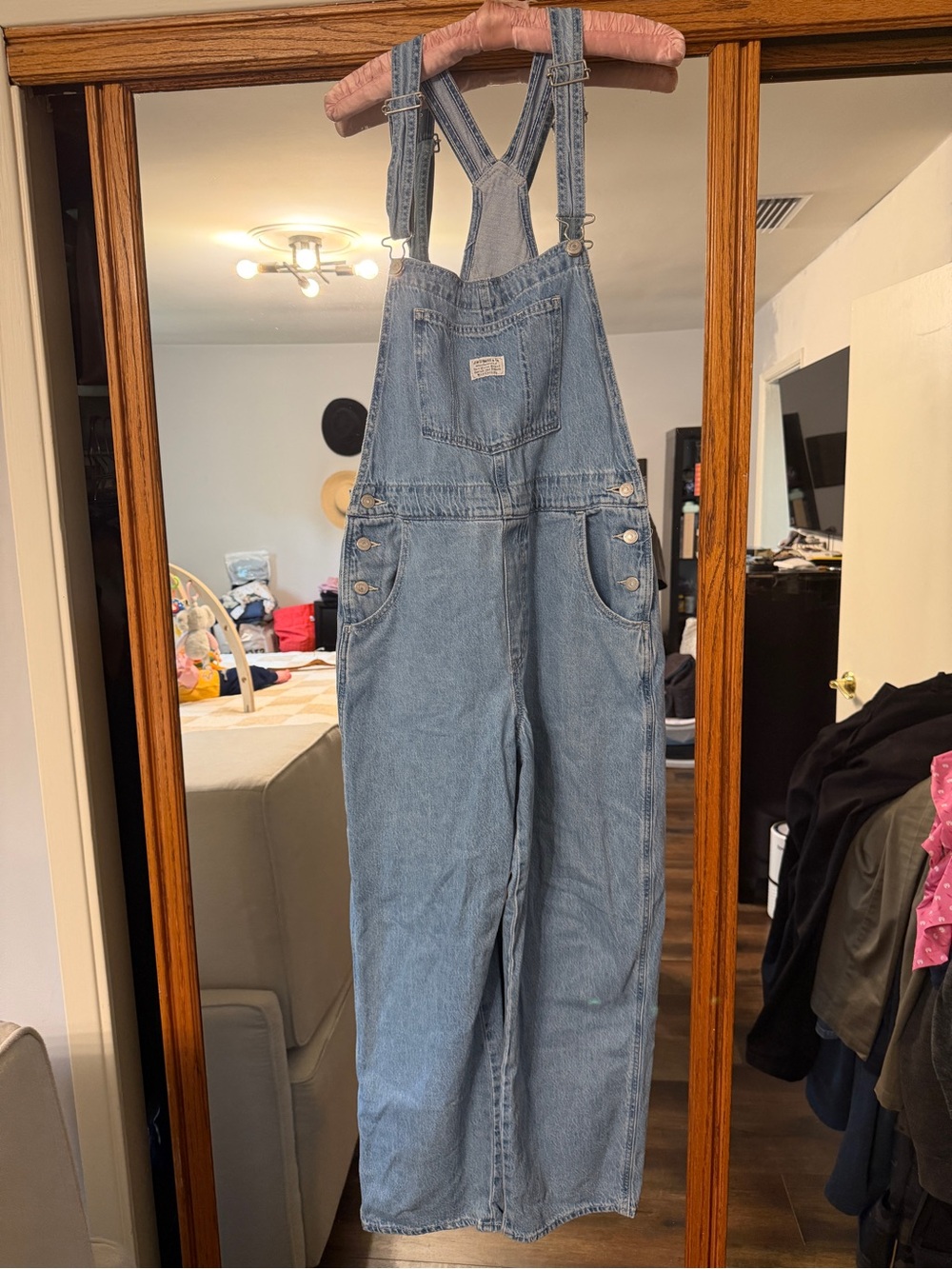 Levi's Light Blue Denim Overalls with Branded Patch